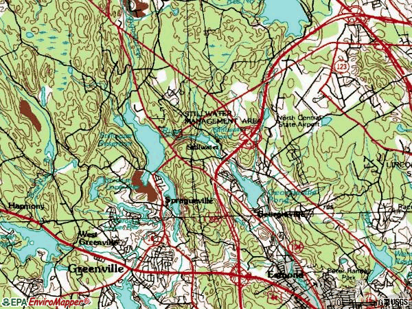 Zip code 02917 topographic map
