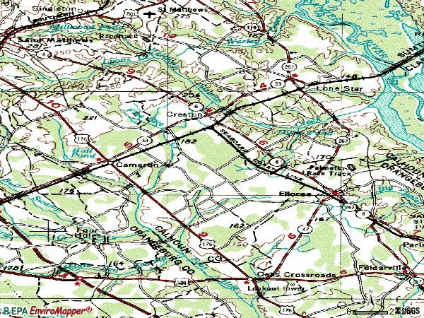 Zip code 29030 topographic map