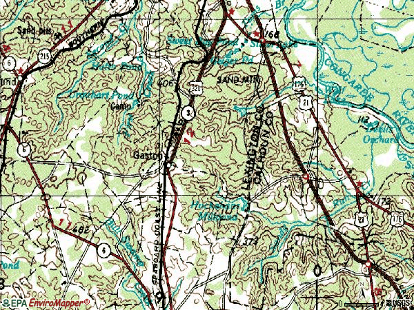 Zip code 29053 topographic map