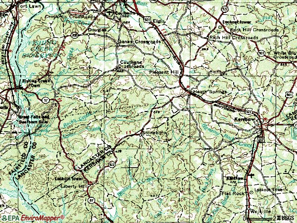 Zip code 29058 topographic map