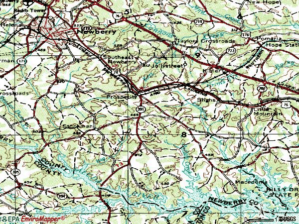 Zip code 29127 topographic map