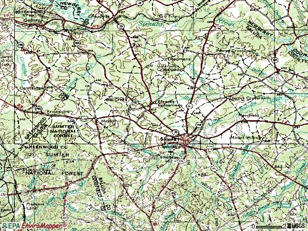 Zip code 29138 topographic map