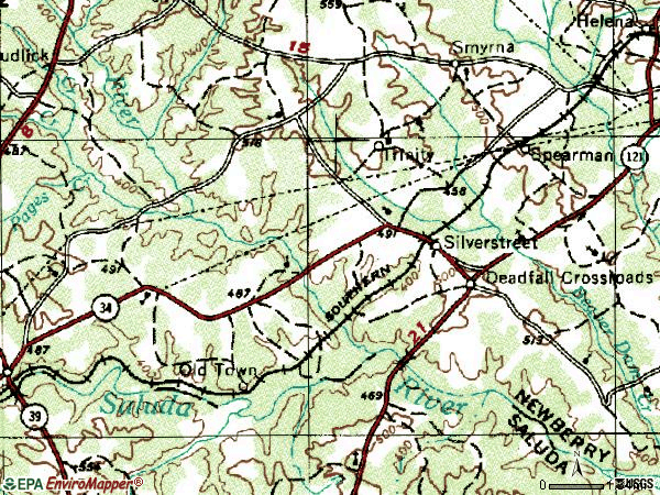 Zip code 29145 topographic map