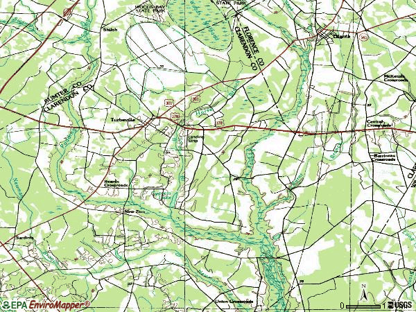 Zip code 29162 topographic map