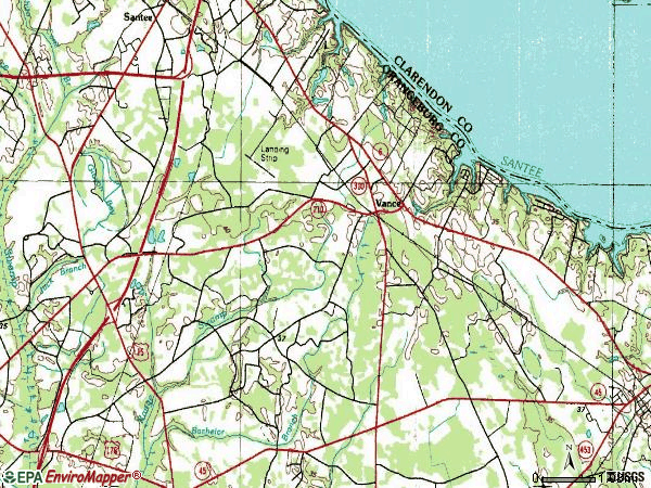Zip code 29163 topographic map