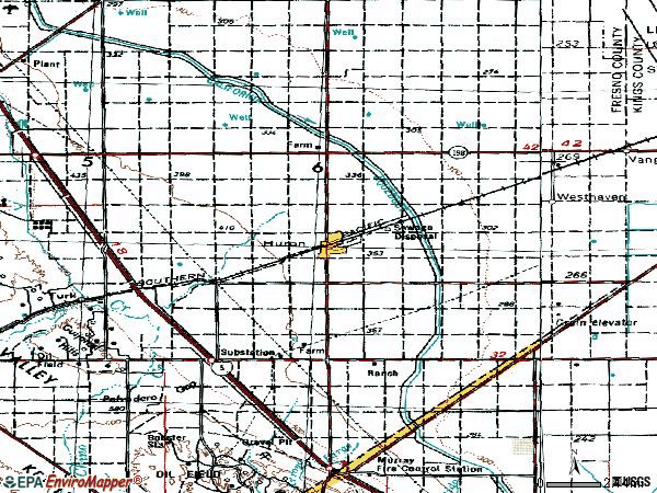 Zip code 93234 topographic map