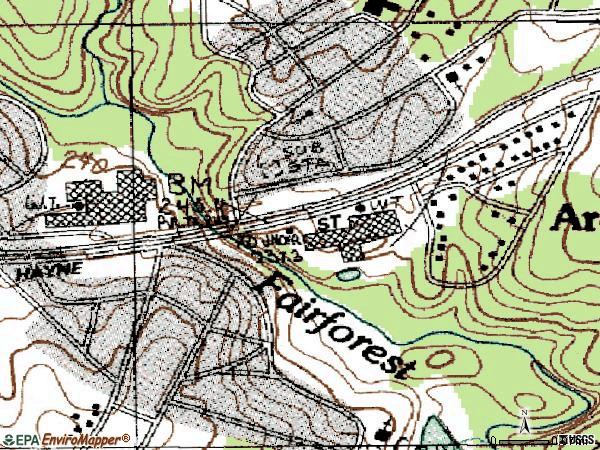 Zip code 29320 topographic map