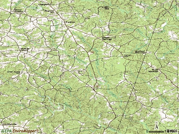 Zip code 29374 topographic map