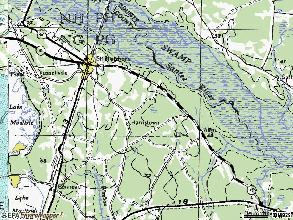 Zip code 29479 topographic map