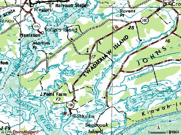 Zip code 29487 topographic map
