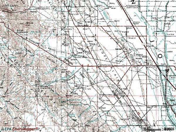 Zip code 93249 topographic map