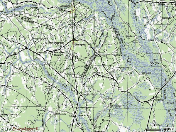 Zip code 29554 topographic map