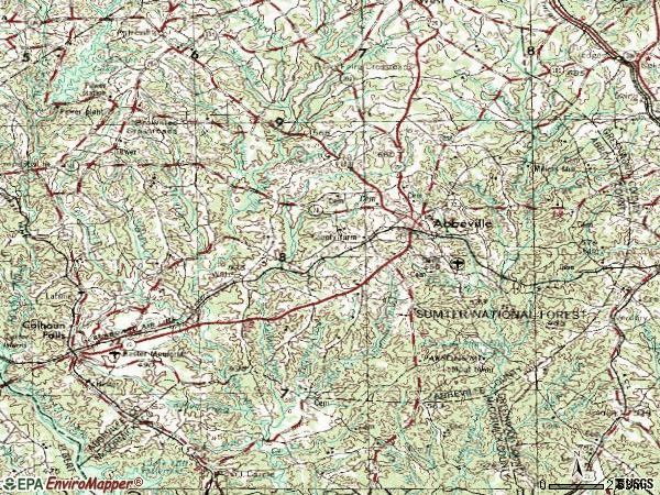 Zip code 29620 topographic map