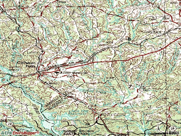 Zip code 29628 topographic map