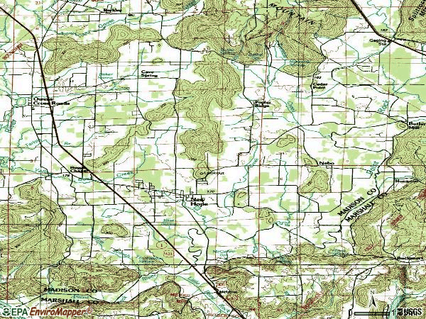 Zip code 35760 topographic map