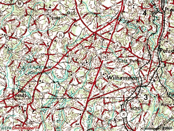 Zip code 29697 topographic map