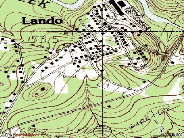 Zip code 29724 topographic map