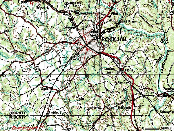 Zip code 29730 topographic map