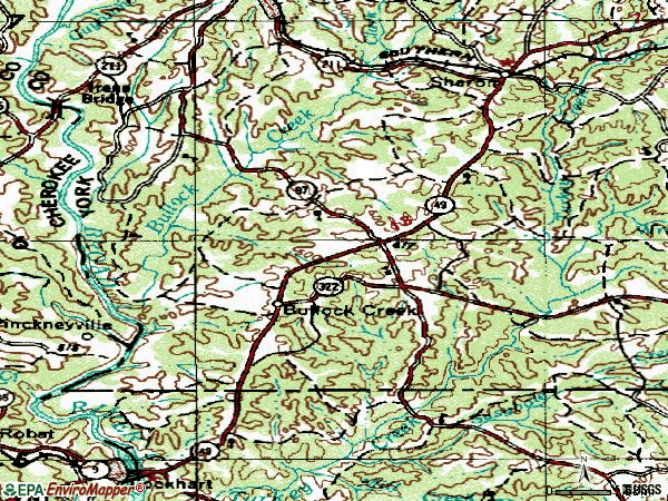 Zip code 29742 topographic map