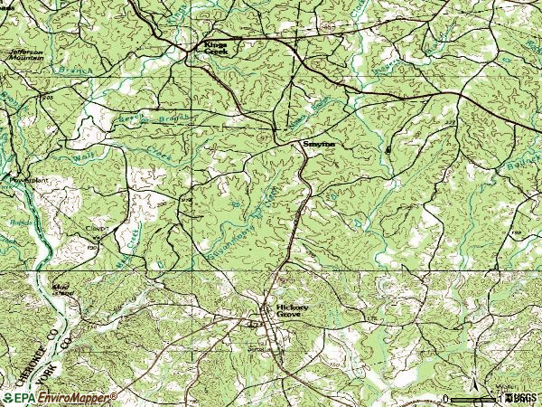 Zip code 29743 topographic map