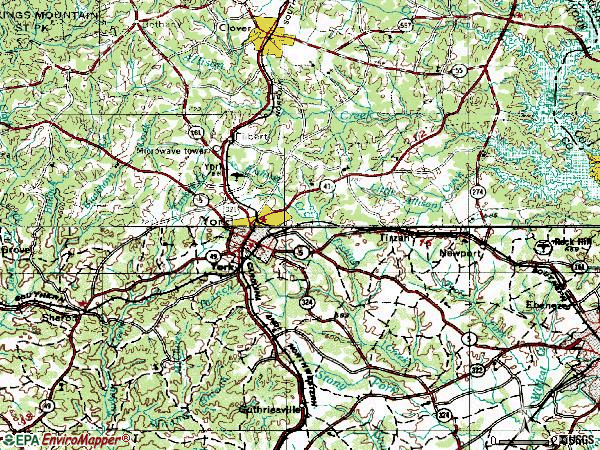 Zip code 29745 topographic map