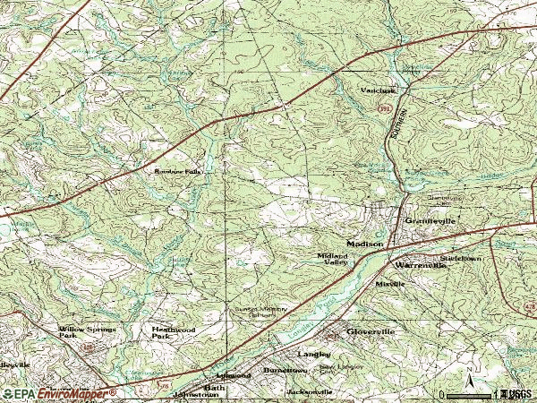 Zip code 29829 topographic map