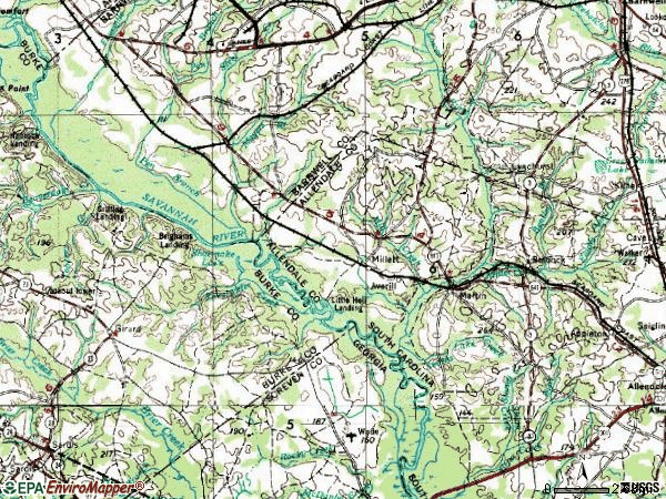 Zip code 29836 topographic map