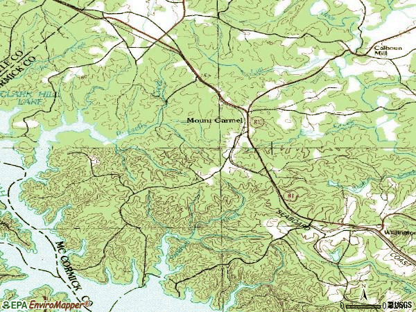 Zip code 29840 topographic map