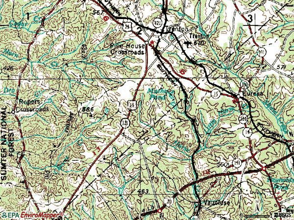 Zip code 29847 topographic map