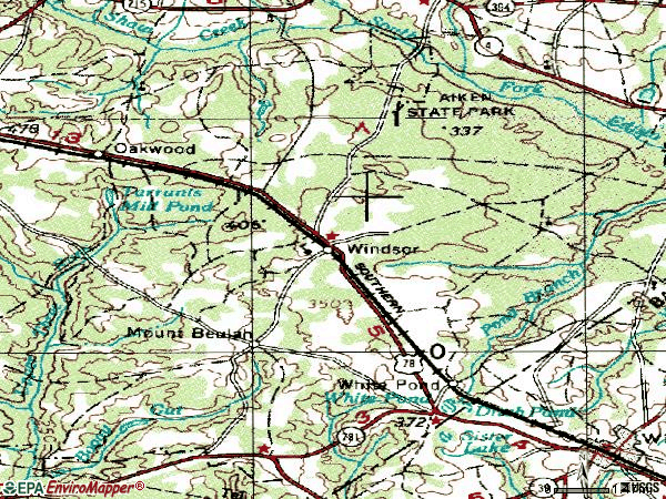 Zip code 29856 topographic map