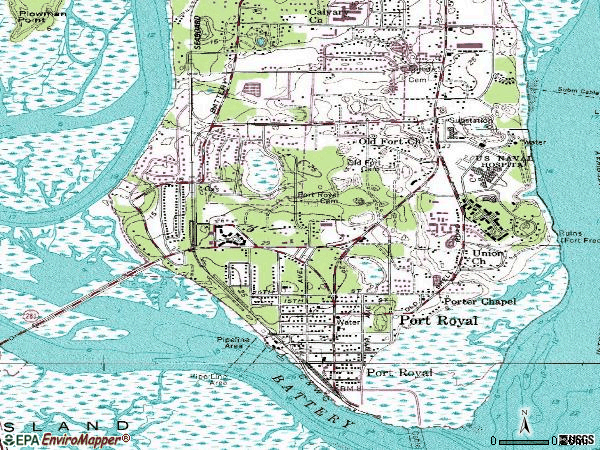 Zip code 29935 topographic map