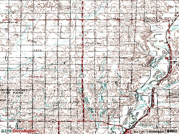 Zip code 57001 topographic map