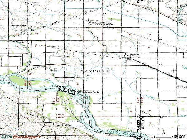 Zip code 57031 topographic map