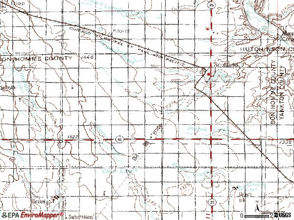 Zip code 57059 topographic map
