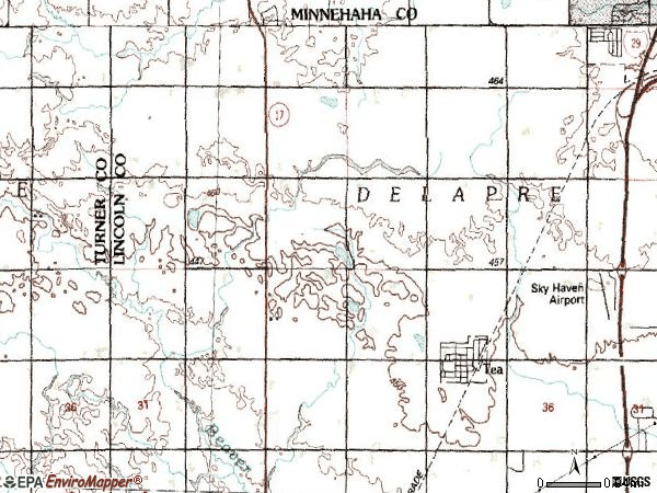 Zip code 57064 topographic map