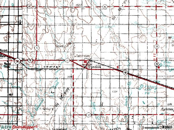 Zip code 57066 topographic map