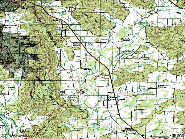 Zip code 35763 topographic map