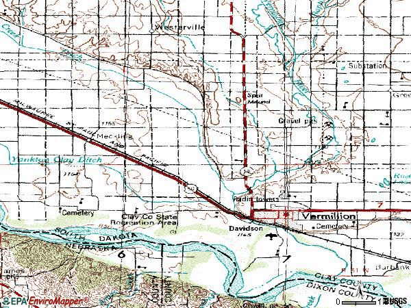 Zip code 57069 topographic map