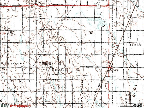 Zip code 57070 topographic map