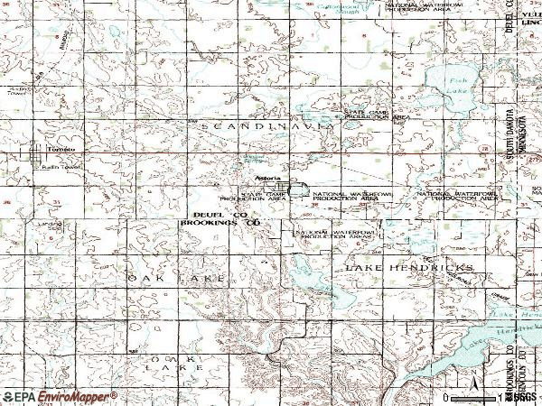 Zip code 57213 topographic map