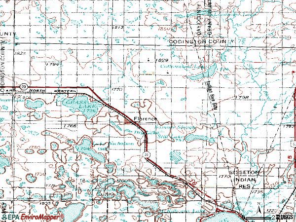 Zip code 57235 topographic map