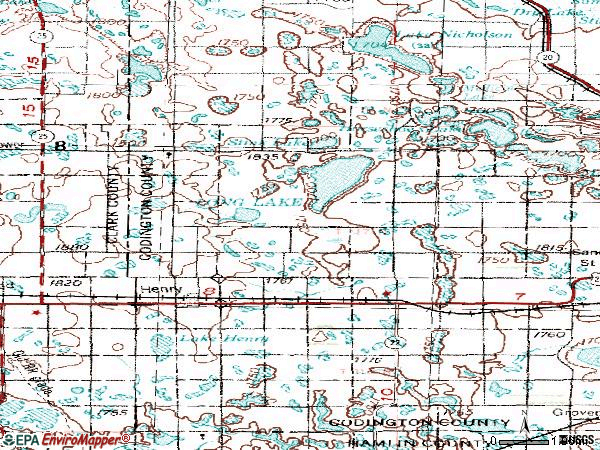 Zip code 57243 topographic map