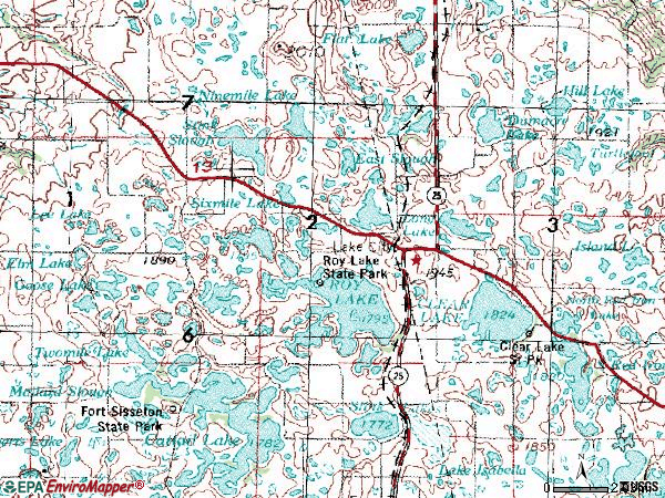 Zip code 57247 topographic map
