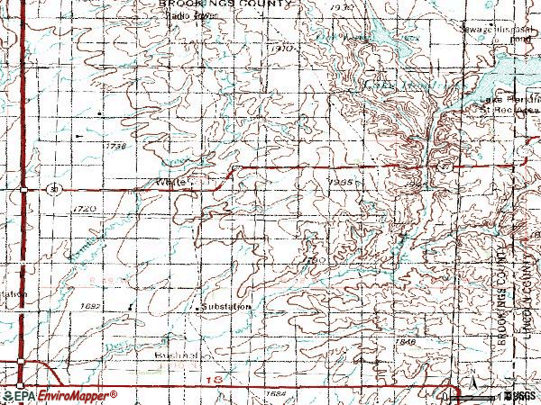 Zip code 57276 topographic map