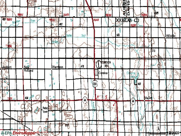 Zip code 57328 topographic map