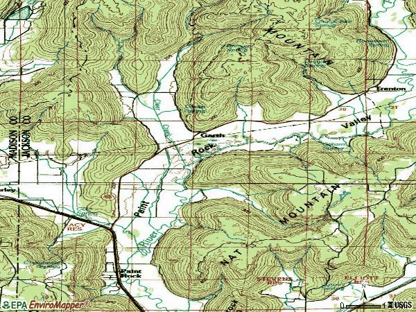 Zip code 35764 topographic map