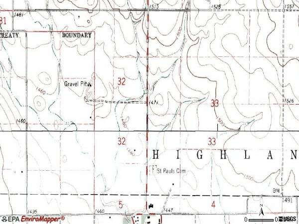 Zip code 57361 topographic map