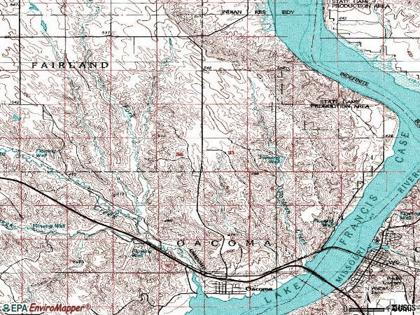 Zip code 57365 topographic map