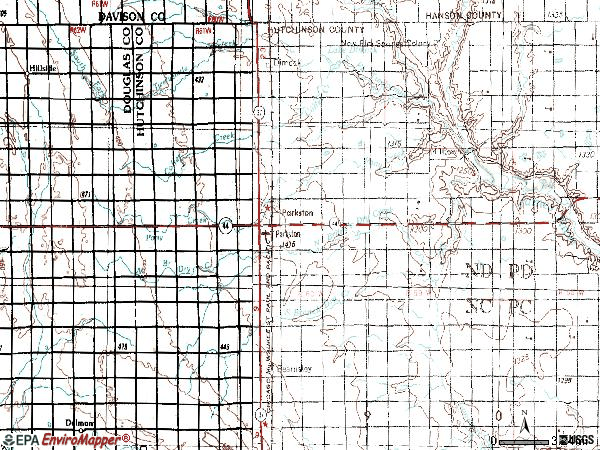 Zip code 57366 topographic map