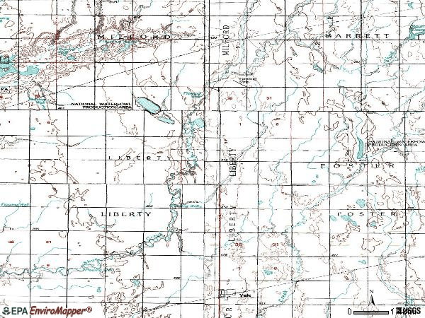 Zip code 57386 topographic map